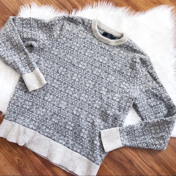 J. Crew Sweaters - J. Crew 100% Lambswool Snowflake Sweater